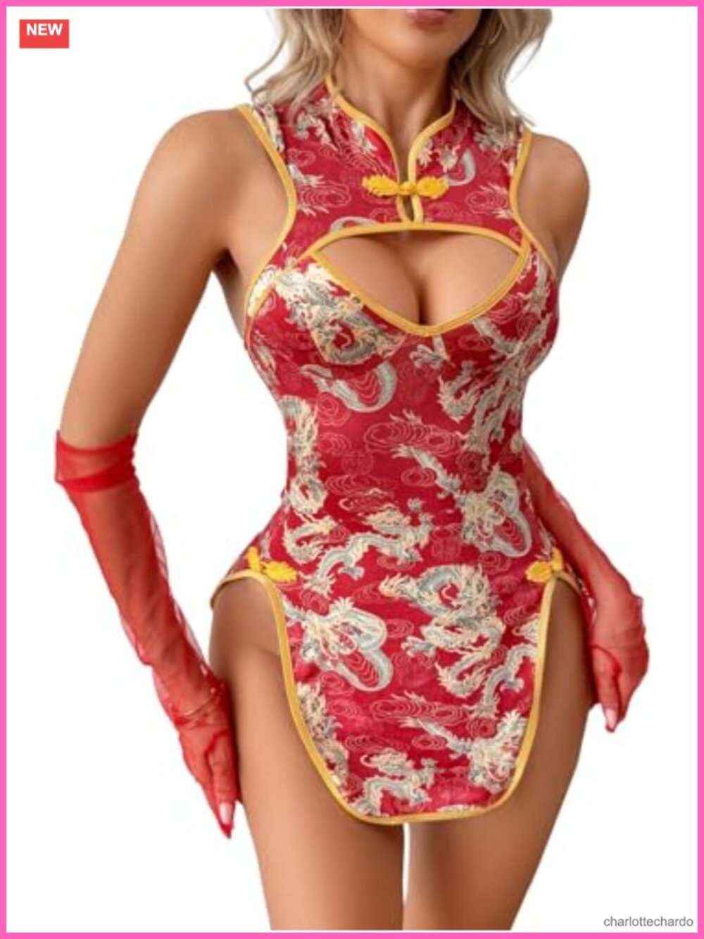 Womens Sexy Lingerie Costume Cut-Out Slit Adjustable Straps Exotic Cosplay